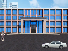 袁河工业平台办公楼玻璃幕墙设计