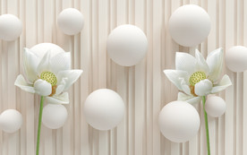 3D立体背景墙 白莲 源分层