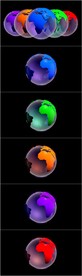 5种颜色虚拟电子地球旋转