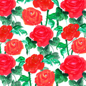 植物花卉图案 红色花卉图案印花