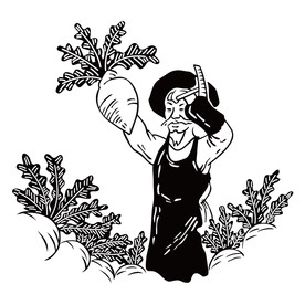 AI收货萝卜插画印刷雕刻矢量