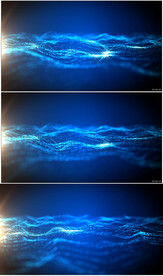 蓝色粒子海洋粒子流动感特效背景