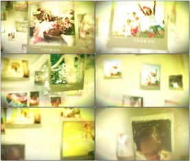 3D漂浮回忆老照片相册AE模板