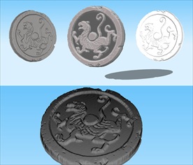 瓦当四神兽白虎3D模型