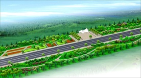 道路景观绿化效果图