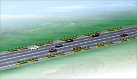 道路绿化效果图