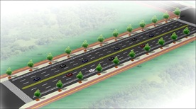 道路 行道树效果图 PSD