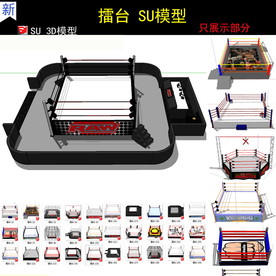 比武擂台运动拳击模型