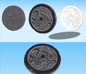 瓦当四神兽玄武3D模型