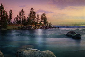 湖泊海洋壁画背景墙