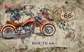 摩托车复古背景墙