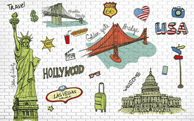 美式图标时尚背景墙