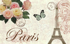 欧式复古鲜花背景墙