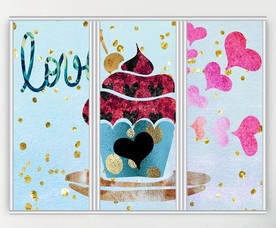 卡通小蛋糕三联门