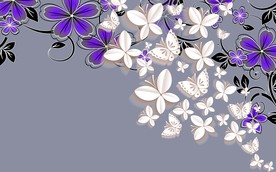 花卉蝴蝶背景墙