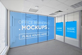 实用办公场景展板样机