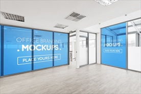 企业办公场景展板样机