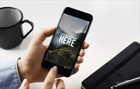 手机样机 名片 手滑动 点击