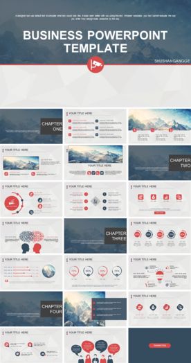 雪山背景欧美风商务PPT模板