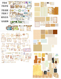 室内手绘彩平PSD素材