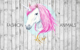 时尚独角兽木纹背景墙