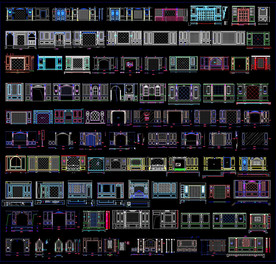 家居整木背景墙CAD图