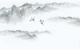 写意山水背景墙