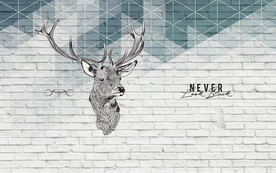 麋鹿北欧抽象背景墙