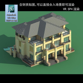 中式建筑 多层建筑 别墅模型