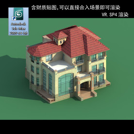 中式建筑 多层建筑 别墅模型