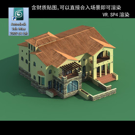 中式建筑 多层建筑 别墅模型