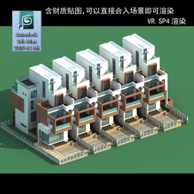 多层建筑 景观 小区 地产 楼