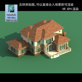 中式建筑 多层建筑 别墅模型