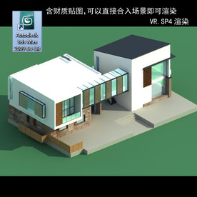 中式建筑 多层建筑 别墅模型