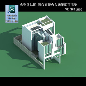 中式建筑 多层建筑 别墅模型