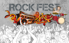 摇滚涂鸦背景墙