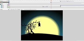 夜晚恐怖老树上的蝙蝠动画10秒