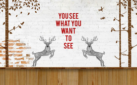 麋鹿树林青春励志背景墙