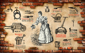 花园宫廷美女复古背景墙