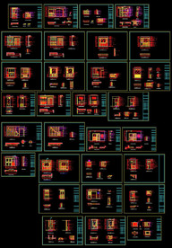 鞋柜CAD立面图库