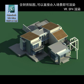 中式建筑 多层建筑 别墅模型