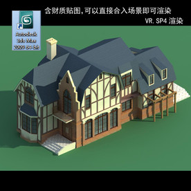 中式建筑 多层建筑 别墅模型