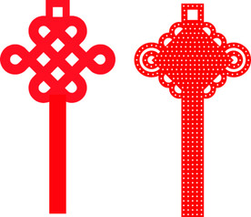 中国结 外露灯 排孔 矢量