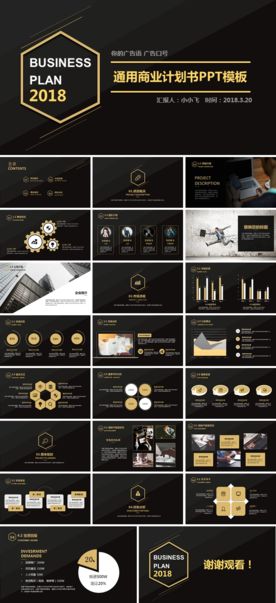 黑金商业计划书PPT模板