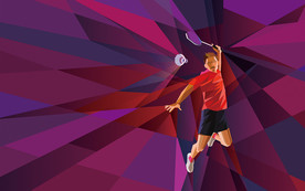 手绘抽象羽毛球矢量设计素材