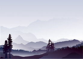 森林山脉矢量背景墙设计