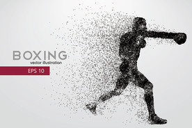 拳击创意矢量粒子人物设计