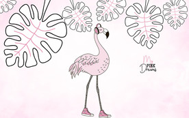 时尚火烈鸟简约背景墙