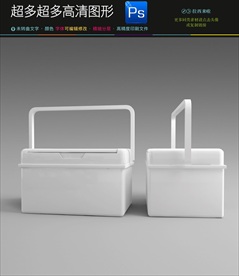 手提食盒饼干铁罐样机一键贴图