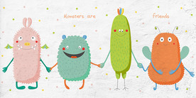 可爱小伙伴卡通背景墙